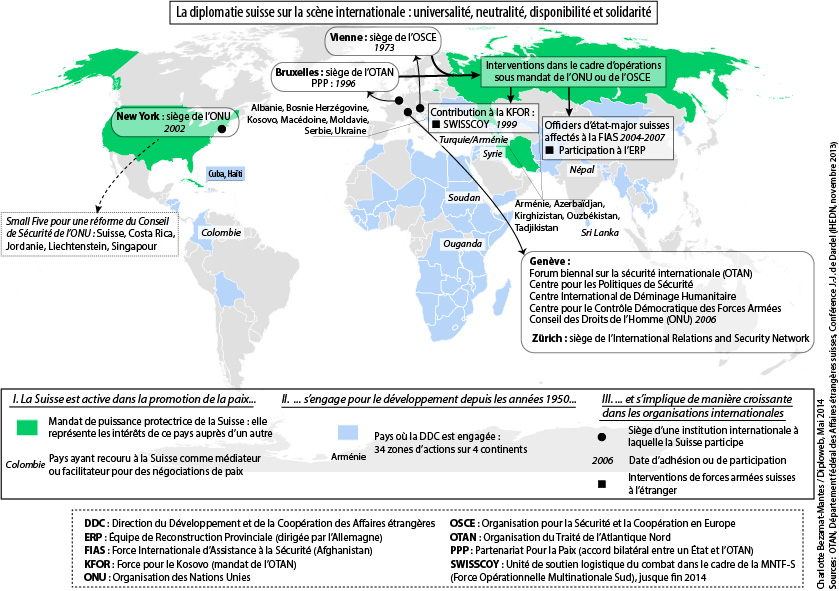 Carte de la diplomatie suisse universalité, neutralité, disponibilité