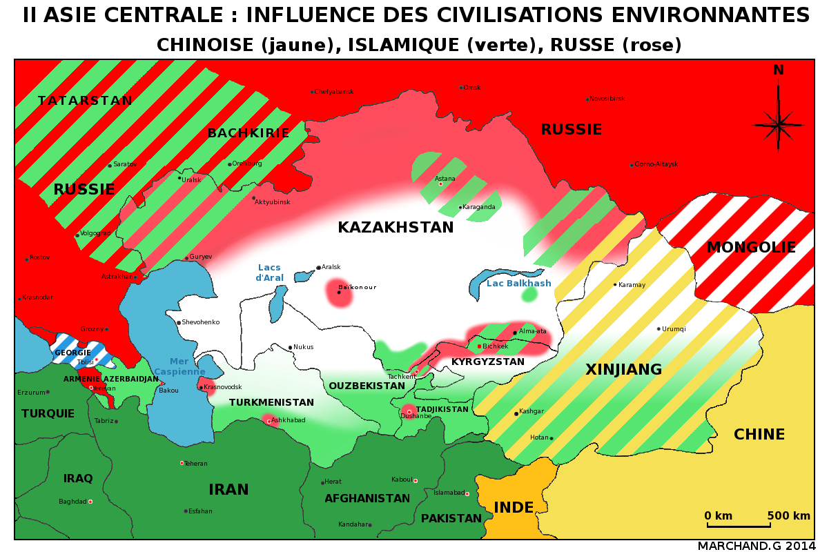 républiques d asie centrale carte géographique