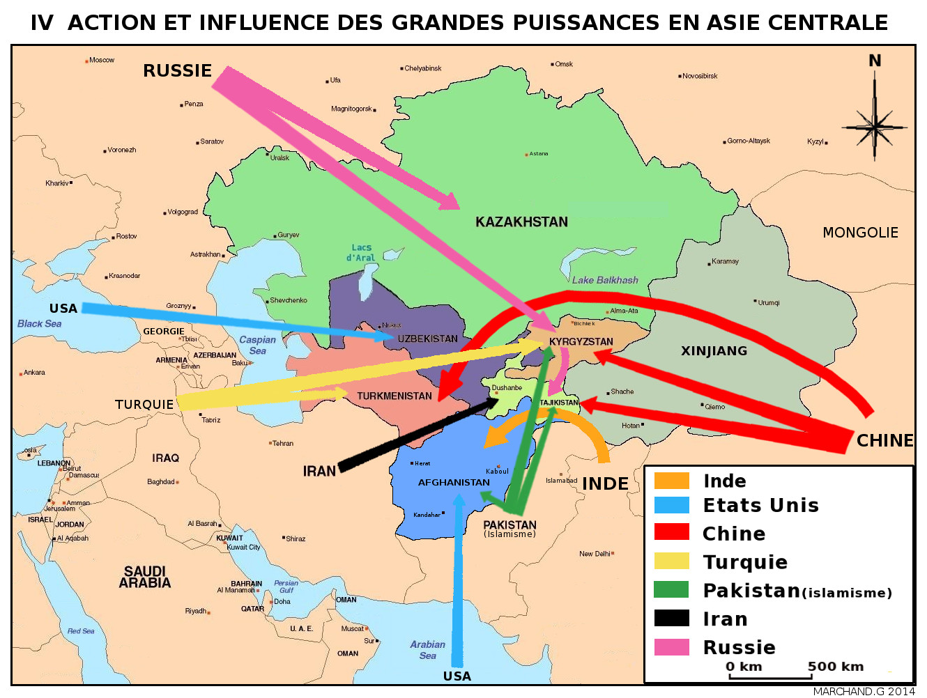 républiques d asie centrale carte géographique