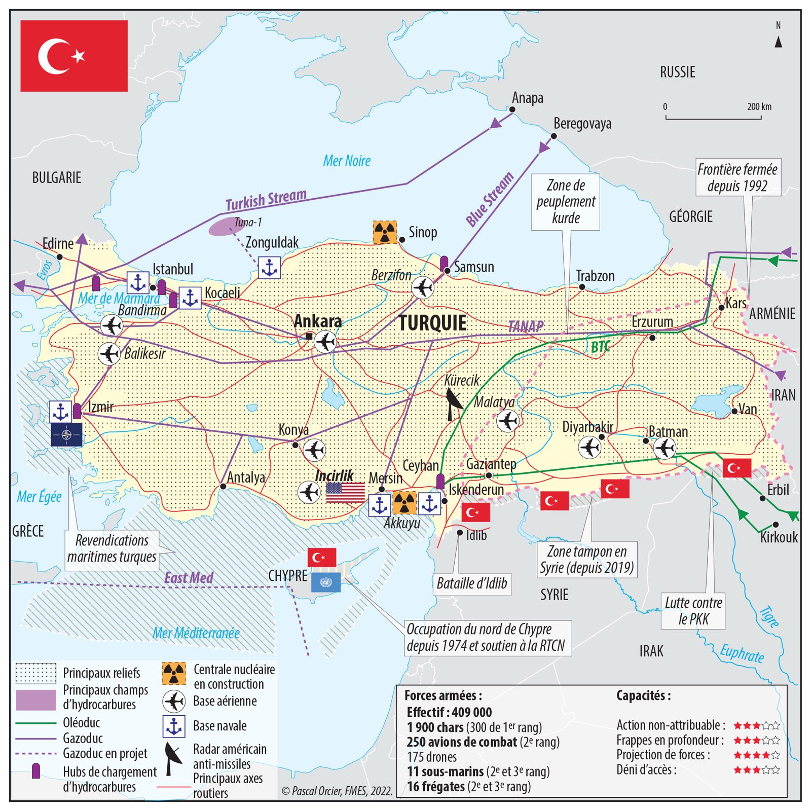 Fiche et carte pays. La Turquie