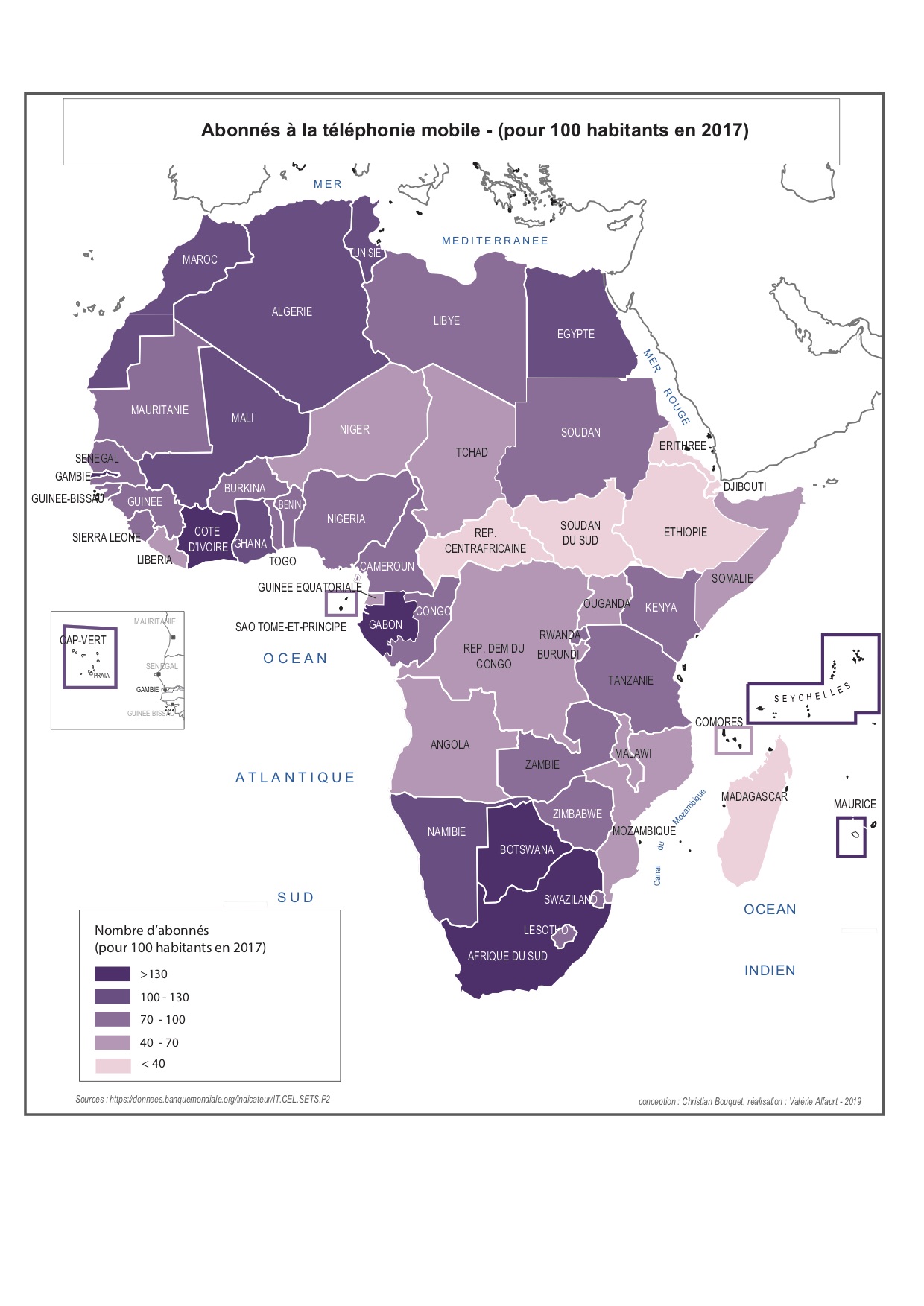 Carte. Combien d'abonnés à la téléphonie mobile en Afrique ?
