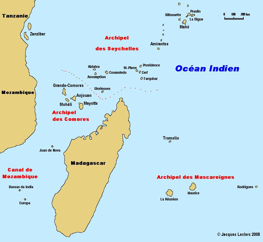 les comores carte du monde