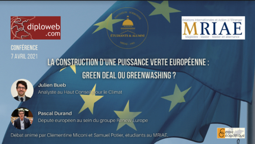 Vidéo. J. Bueb et P. Durand La construction d'une puissance verte européenne : « Green Deal » ou « Greenwashing » ?