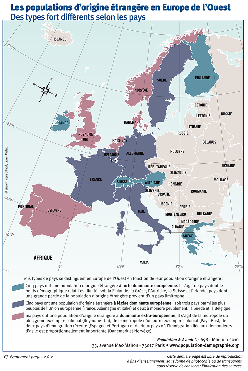 Populations Dorigine étrangère En Europe De Louest