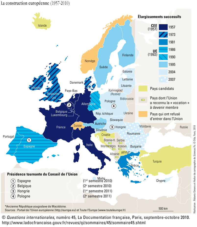 Carte Construction Européenne 1957 2010