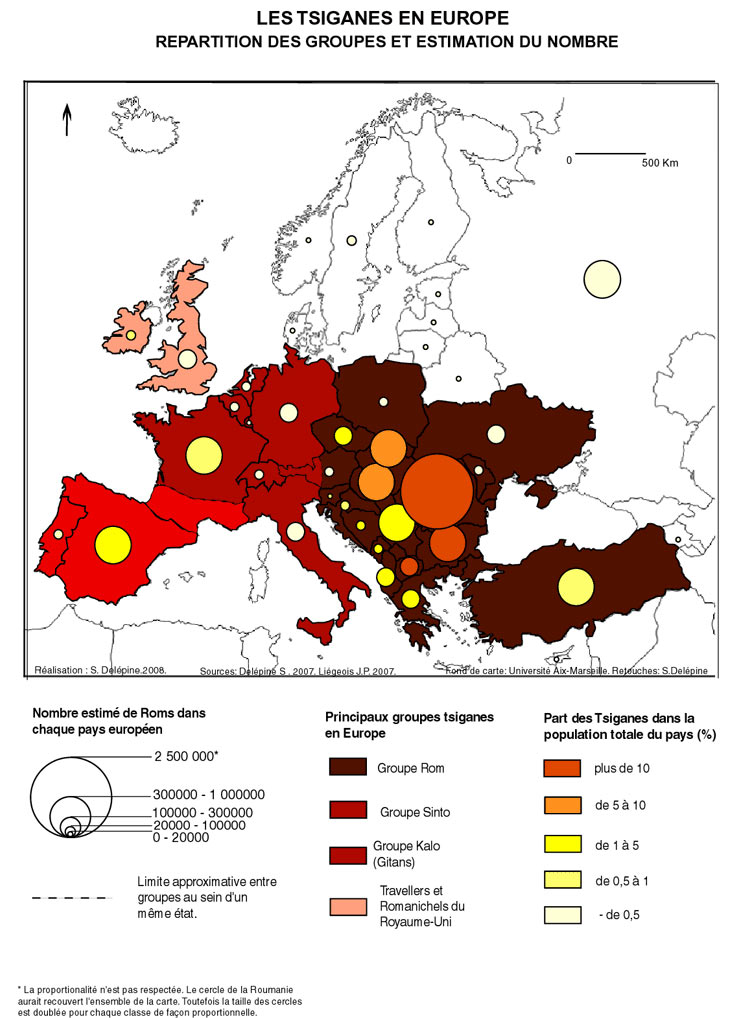 Les Tsiganes En Europe Répartition Et Conditions Carte