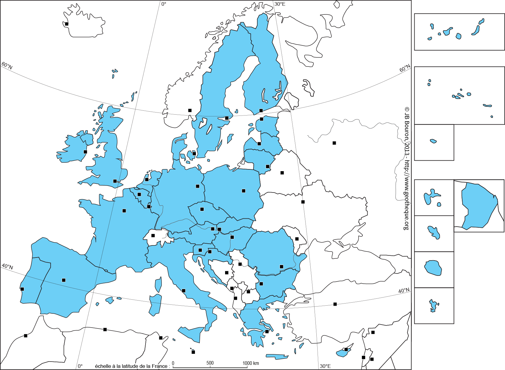 Fond De Carte De Lunion Européenne à 28 Ue28 Eu28 Map