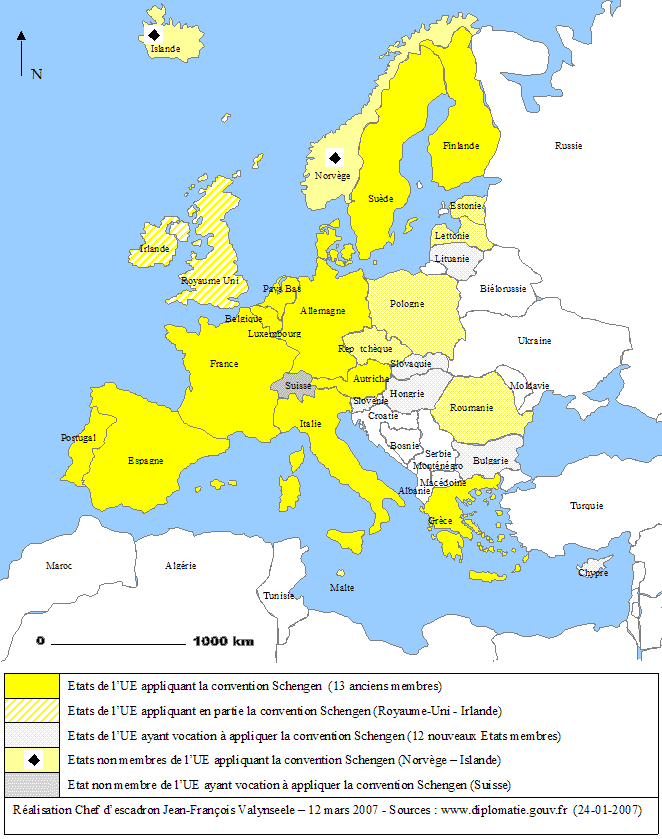 Géopolitique De Leurope Carte De Lespace Schengen Et L