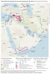 Carte géopolitique de l'Iran dans les tensions de son environnement, fin 2015, selon Jean-Paul Budry