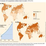 Carte de la population urbaine dans le monde (1950-2010)