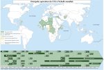 Carte. Principales opérations du Commandement des opérations spéciales (COS, France) à l'échelle mondiale