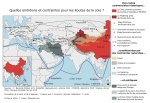 Carte de l'Eurasie. Quelles ambitions et contraintes pour les Routes de la soie portées par la Chine ? 