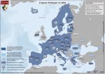 Carte. L'espace Schengen en 2024 