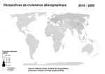 Carte - Planisphère des perspectives de croissance démographique dans le monde 2015-2050 