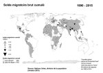 Carte - Planisphère du solde migratoire brut cumulé de tous les pays du monde 1990-2015