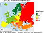 Carte La corruption en Europe et sur ses marges orientales