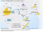 Carte Les terres du jihad en 2015, selon Philippe Migaux