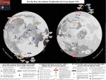 Carte. Etat des lieux des missions d'exploration de la Lune depuis 1959