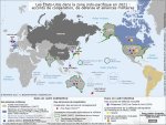 Carte. Les États-Unis dans la zone Indo-Pacifique en 2021 : accords de coopération, de défense et alliances militaires