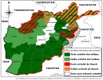 Carte. Les activités des Taliban et de l'Etat islamique (EI) en Afghanistan en 2016-2017