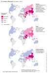 Trois planisphères : la censure d'Internet